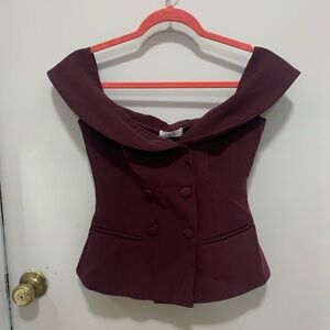 Meshki Deep Burgundy Suiting Vest
